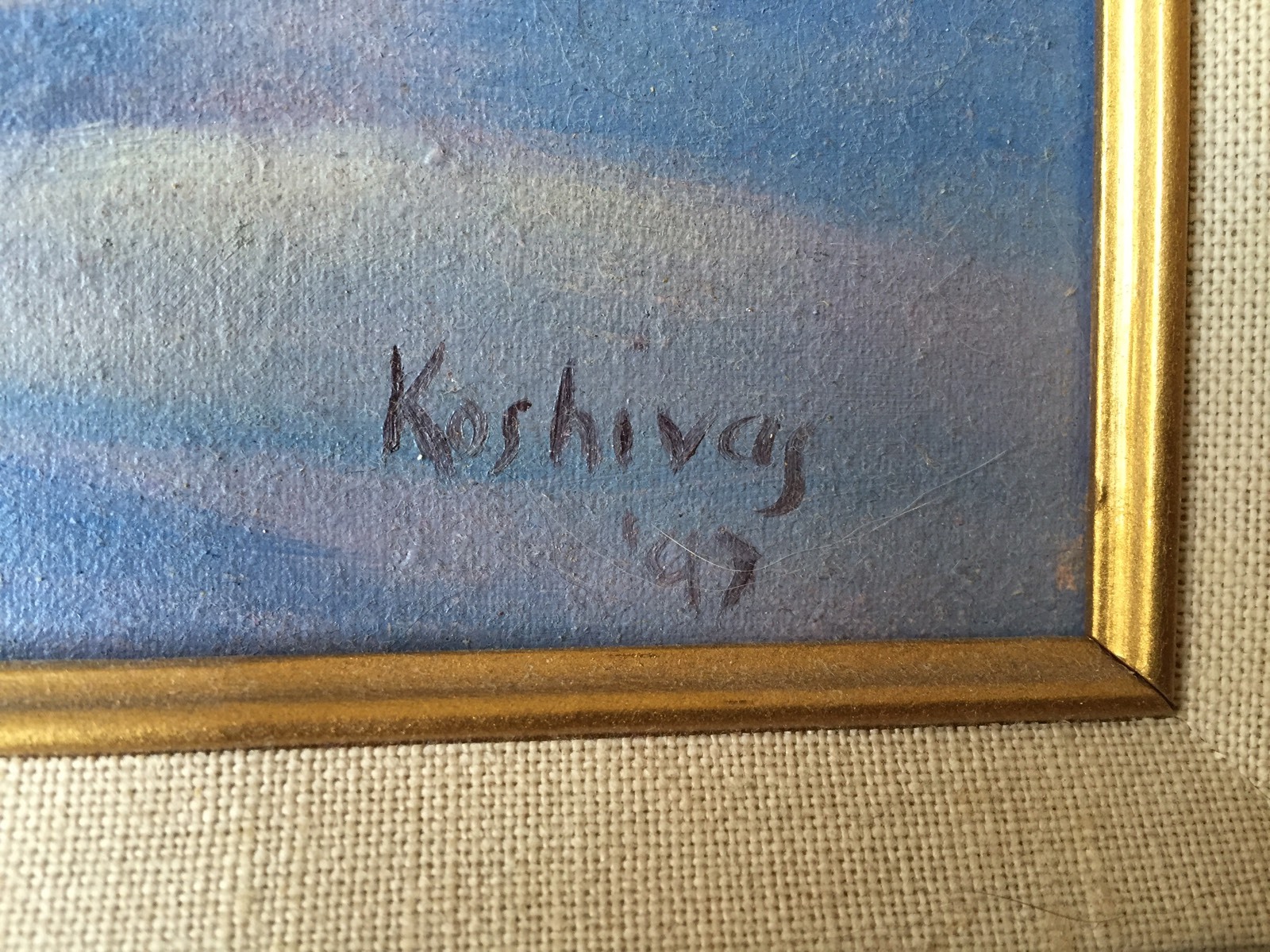 Oil on canvas Landscape by Linda Koshivas, 1994