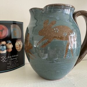 Ann Schunior Listed Artist Stoneware Pottery Pitcher, 6”