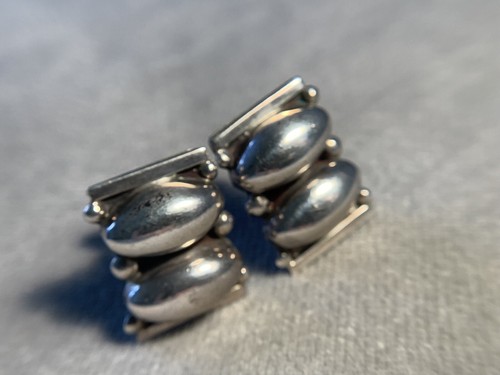 Vintage Mexican Silver Screwback Earrings, Marked Hecho