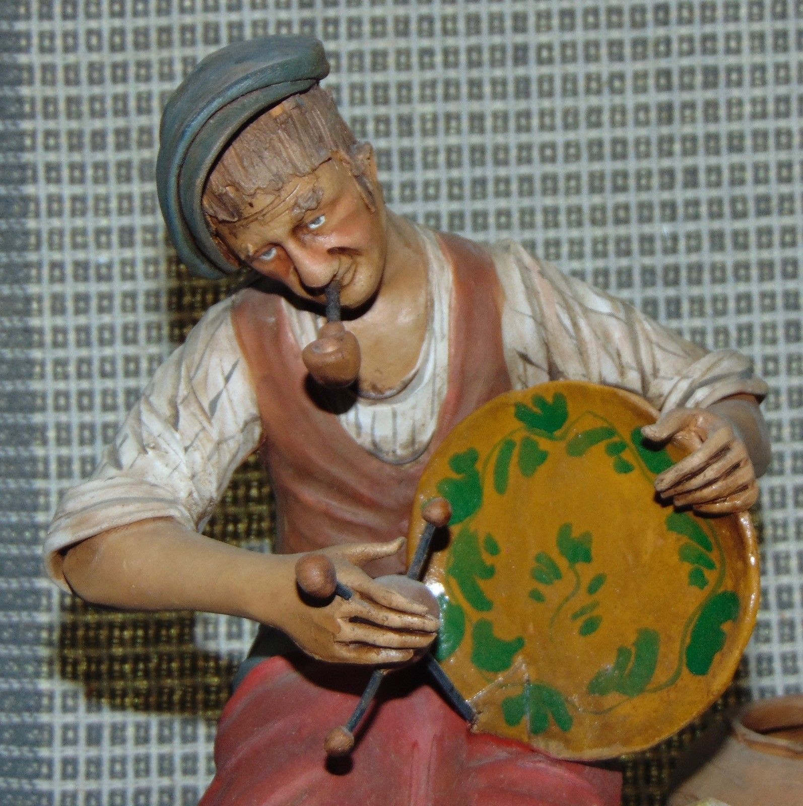1950s Hand Molded Polychromed Terracotta Italian Neapolitan Creche #8
