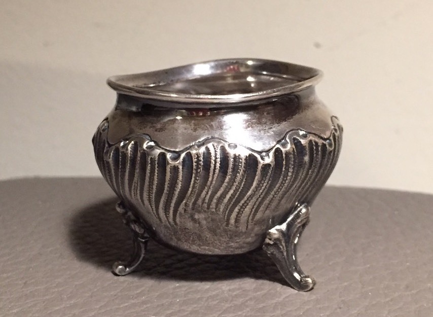 Antique c1890 French 950 sterling silver salt cellar by Armand Gross