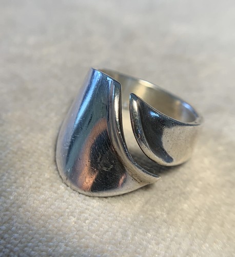 Allan Børge Larsen Denmark Sterling Silver Modernist Ring, Size 4.5